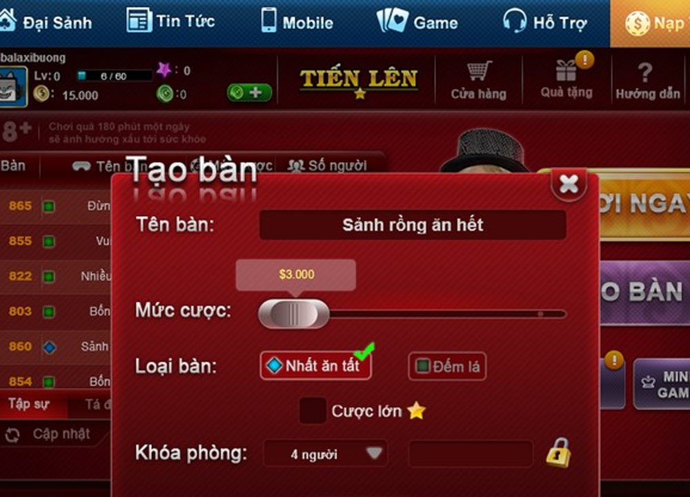 tải game Tiến Lên Miền Nam
